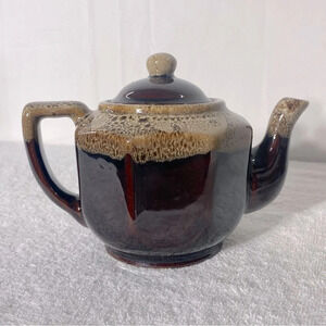 Vintage Brown Glaze Ceramic Teapot  Pottery Art